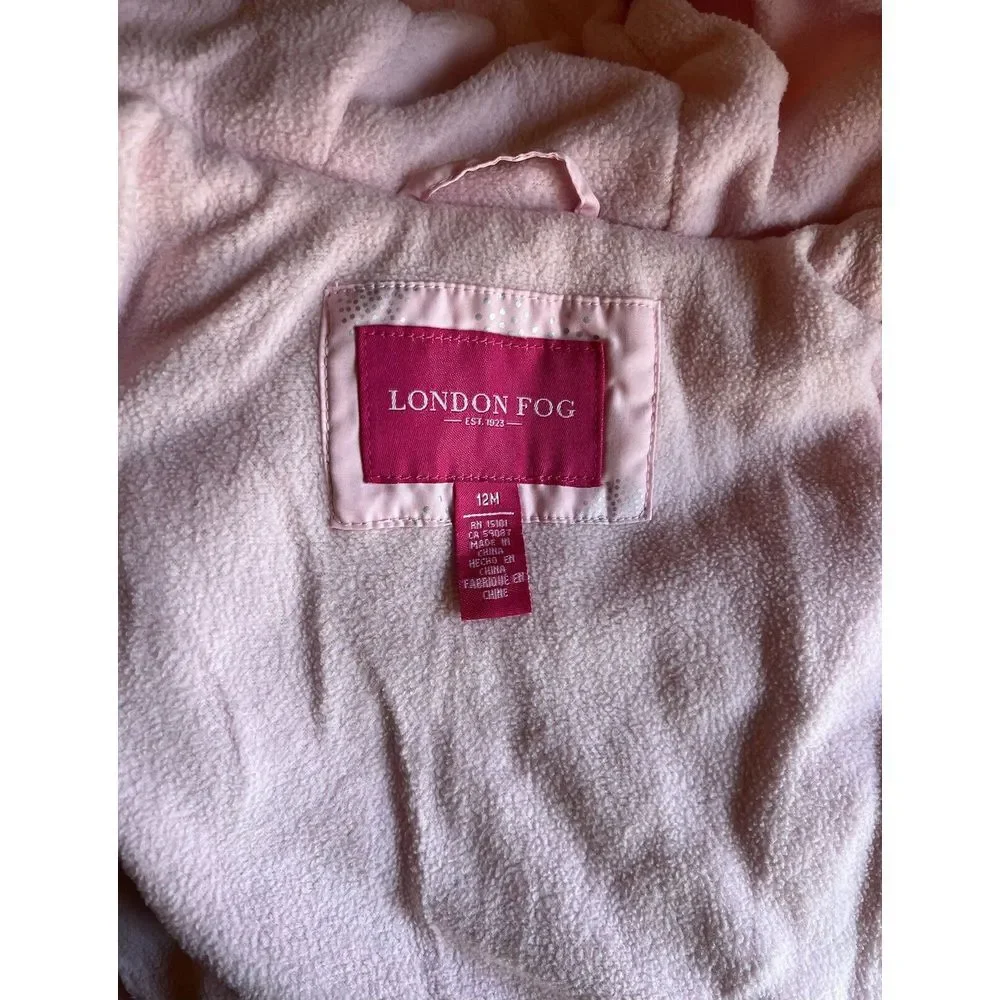 💚 London Fog Baby Girls Hooded Jacket‎ Pink Size 12M